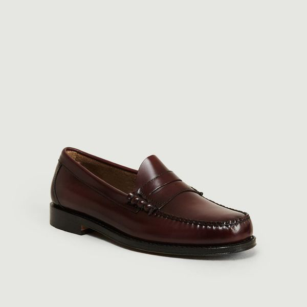 G.h.bass & Co. Weejuns Larson Moc Penny Loafers Wine Leather G.h.bass In  Black | ModeSens