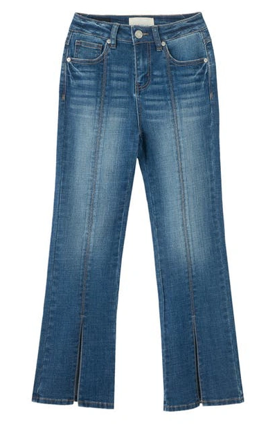 Habitual Girl Kids' High Waist Slit Front Jeans In Med Stone