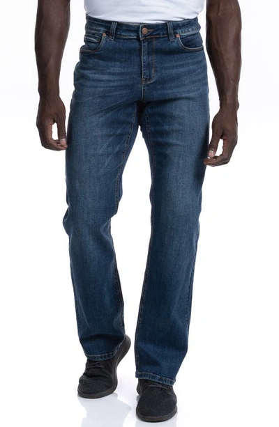 Barbell Relaxed Athletic Fit Jeans In Medium Distressed