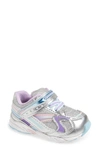 Tsukihoshi Kids' Glitz Washable Sneaker In Silver/ Lavender