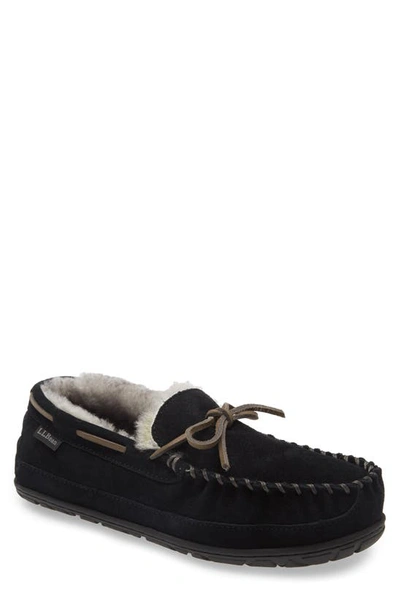 L.l.bean Wicked Good Moccasin Slipper In Black