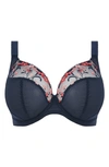 Elomi Full Figure Charley Underwire Plunge Bra El4380 In Navy