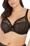 Elomi Full Figure Charley Underwire Plunge Bra El4380 In Jet