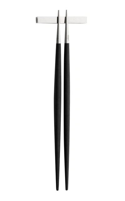 Cutipol Goa Stainless Steel Chopstick Set In Black