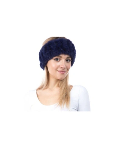 Marcus Adler Women's Plush Faux Fur Stretch Headband In Blue