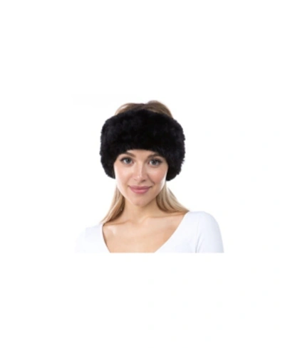 Marcus Adler Women's Plush Faux Fur Stretch Headband In Black
