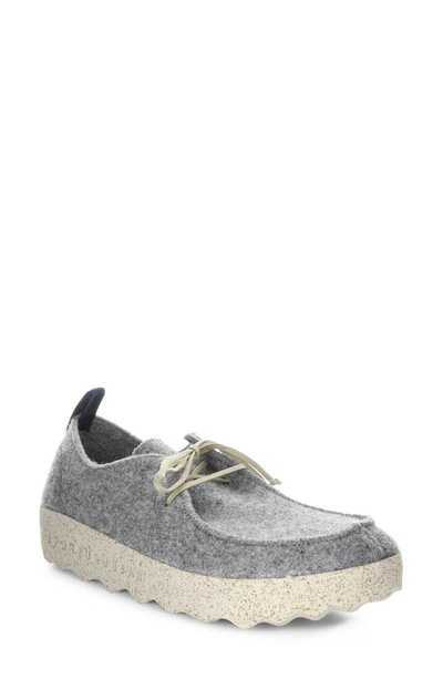 Fly London Chat Moc Toe Derby In Concrete Tweed/ Felt