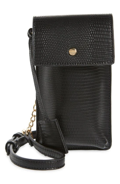 Mali + Lili Brooke Vegan Leather Tech Crossbody Bag In Black