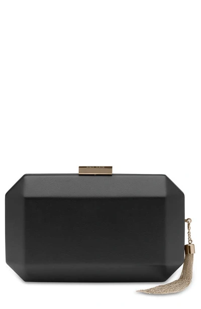 Olga Berg Lia Faceted Clutch In Black