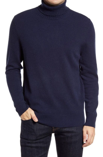 Nordstrom Men's Shop Cashmere Turtleneck Sweater In Navy Blazer