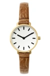 Breda Beverly Faux-crocodile Leather Strap Watch, 25mm In Tan + Gold