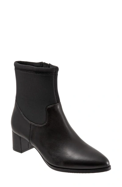 Trotters Kippy Bootie In Black Leather