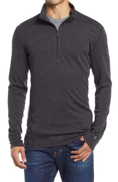 Smartwool Merino 250 Base Layer Quarter Zip Pullover In Charcoal Heather