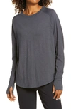 Zella Relaxed Long Sleeve T-shirt In Grey Forged