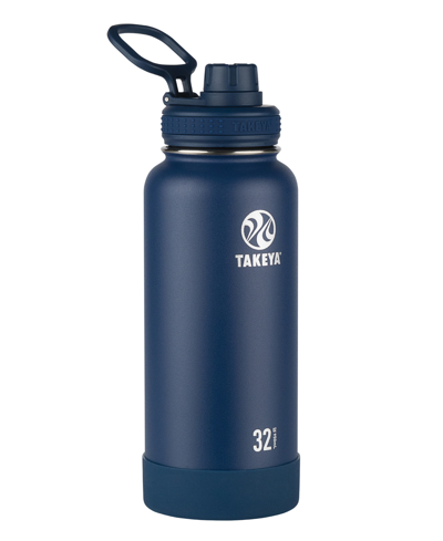 Takeya Actives 18oz Insulated Stainless Steel Water Bottle With Insulated Spout Lid In Midnight