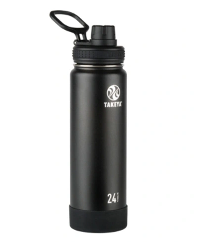 Takeya Actives 18oz Insulated Stainless Steel Water Bottle With Insulated Spout Lid In Onyx
