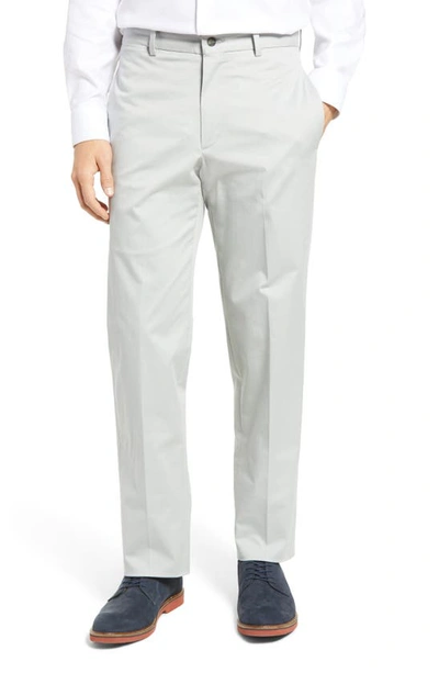 Berle Charleston Flat Front Stretch Cotton Dress Pants In Light Grey