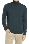 Nordstrom Men's Shop Washable Merino Wool Turtleneck In Green Scarab Heather