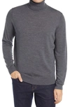 Nordstrom Men's Shop Washable Merino Wool Turtleneck In Grey Magnet Heather