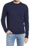 Nordstrom Men's Shop Washable Merino Crewneck Sweater In Navy Peacoat