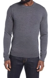 Nordstrom Men's Shop Washable Merino Crewneck Sweater In Grey Magnet Heather