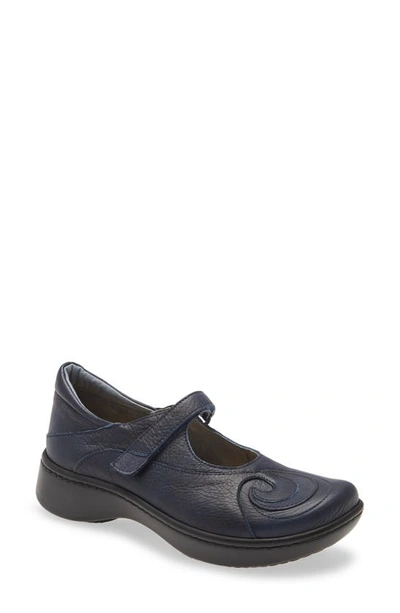 Naot Sea Mary Jane Flat In Soft Ink/ Navy Velvet