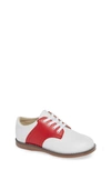 Footmates Kids' Cheer Oxford In White/ Apple Red