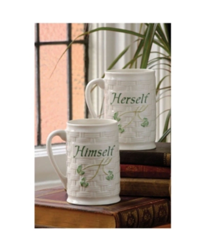 Aynsley China Himself And Herself Mug Set In Open White
