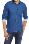 Kato Slim Fit Double Gauze Button-up Shirt In Indigo