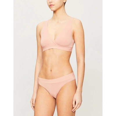 S By Sloggi Go All Round Stretch-jersey Bralette In Indian Summer (pink And  Yellow) | ModeSens