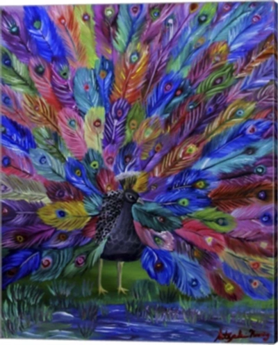 Metaverse Rainbow Peacock By Stephanie Analah Canvas Art In Multi