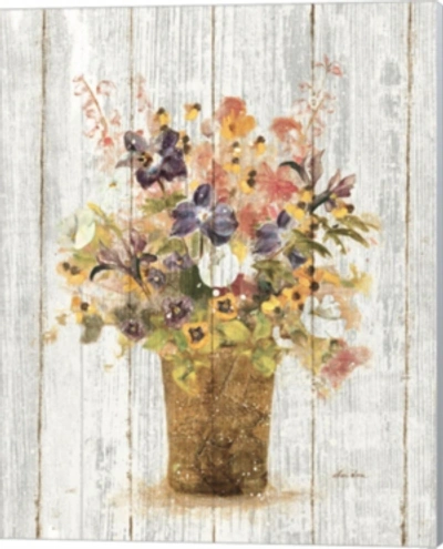 Metaverse Wild Flowers In Vase Ii On Barn Board By Cheri Blum Canvas Art In Multi