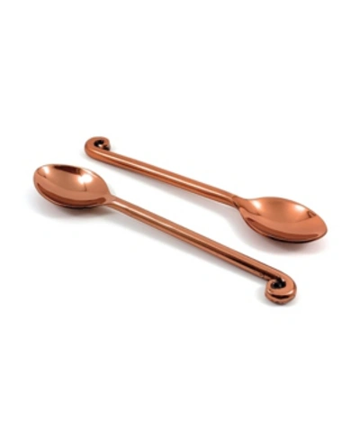 Vibhsa Copper Finish Teaspoons - Set Of 6 In Bronze