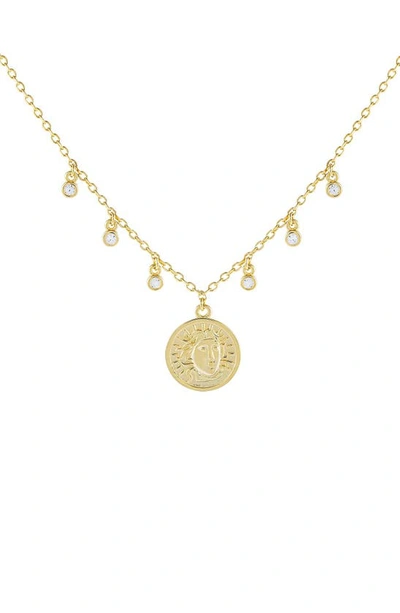 Adinas Jewels Bezel Coin Pendant Necklace In Gold