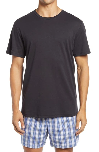 Nordstrom Men's Shop Pima Cotton Crewneck T-shirt In Black Caviar