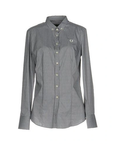 Fred Perry Checked Shirt In Grey