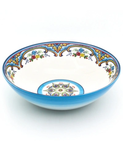Euro Ceramica Zanzibar Serving Bowl In Multicolor