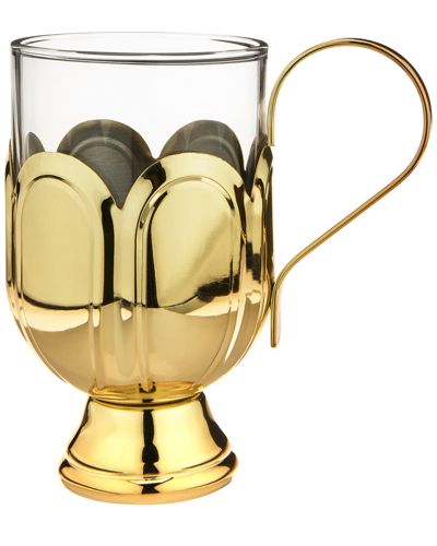 Twine Mulled Wine Glass In Gold-tone