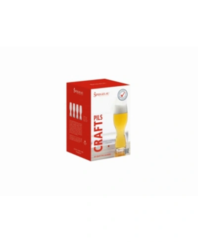 Spiegelau Craft Beer Pilsner Glasses, Set Of 4, 12.8 oz In Clear