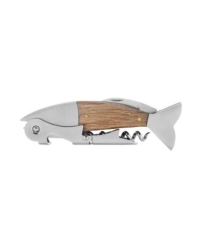 Foster & Rye Wood Stainless Steel Fish Corkscrew In Natural