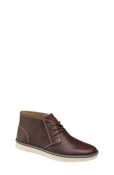 Johnston & Murphy Kids' Mcguffey Chukka Boot In Mahogany Full Grain