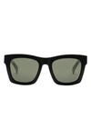 Electric Crasher 54mm Polarized Square Sunglasses In Gloss Black/ Grey