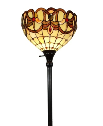 Amora Lighting Tiffany Style Torchiere Floor Lamp In Multi