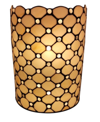 Amora Lighting Tiffany Style 2-light Jeweled Wall Sconce In White
