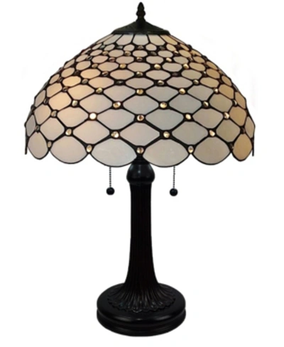 Amora Lighting Tiffany Style Chandelle Table Lamp In White
