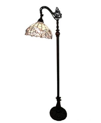 Amora Lighting Tiffany-style Reading Floor Lamp In White