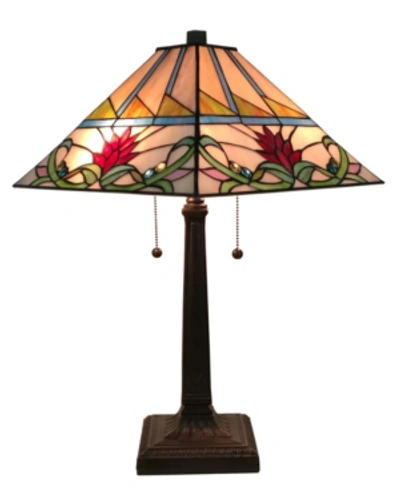 Amora Lighting Tiffany Style Mission Table Lamp In Multi