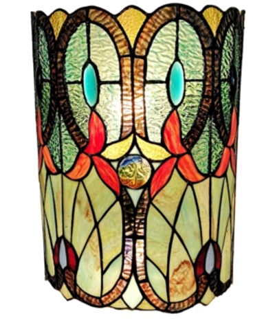 Amora Lighting Tiffany Style Double-light Floral Wall Sconce In Multi