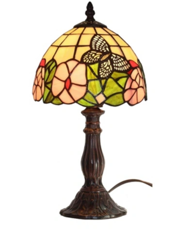 Amora Lighting Tiffany Style Floral Mini Table Lamp In Multi