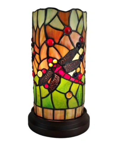 Amora Lighting Tiffany Style Dragonfly Mini Table Lamp In Multi